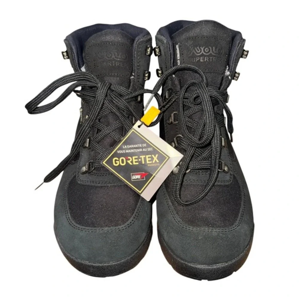 NEW ASOLO SuperTrek GTX MM Men 9 Gore-Tex WATERPROOF Petroleum Black Hiking Boot